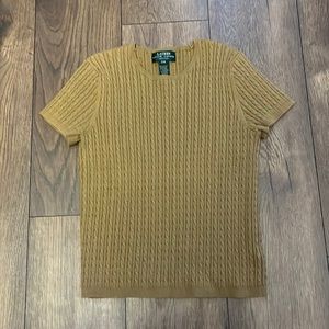 Lauren Ralph Lauren beige/camel color shirt sleeve sweater petite medium